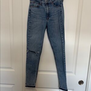 rag & bone Faded Blue Ripped Skinny Jeans